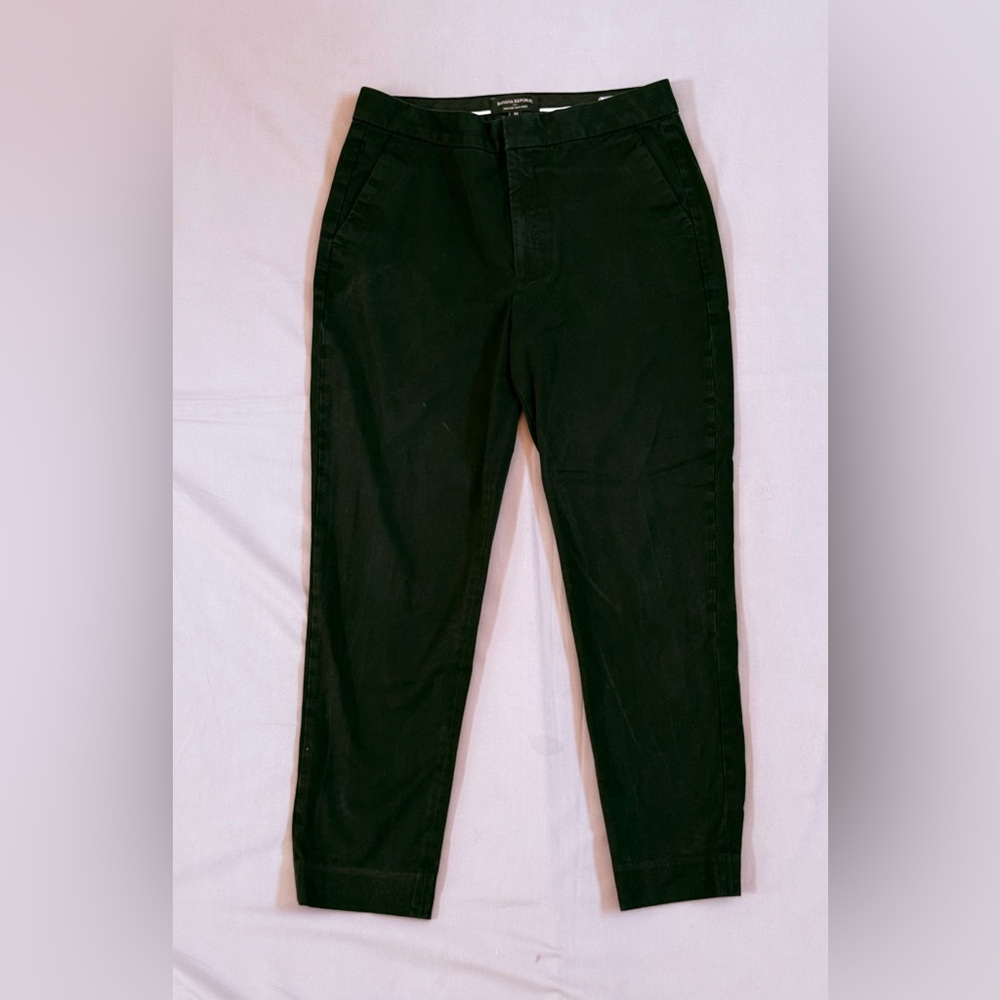 Banana Republic Womens Black High-Rise Slim Ankle Chino Pants Size 10 Workwear
